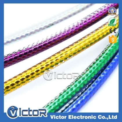 2016 New Creative Mobile phone metal audio cable with Natural multiple colors