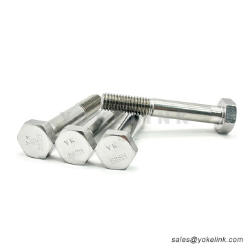 ASTM A193/A193M B8 برغي ذو غطاء سداسي ثقيل من الفولاذ المقاوم للصدأ