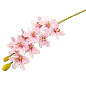 3D Artificial Cymbidium Orchid Flowers with Butterfly for Wedding Decor