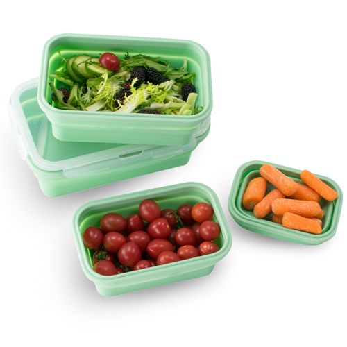 Boîte à lunch pliante pliable en silicone pour le stockage des aliments