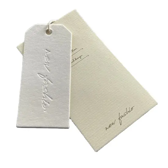 Luxury Gold Embossed Logo Hang Tag Clothing