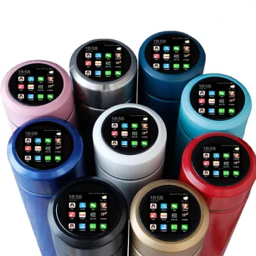 Customized Color 500ml Intelligent Vacuum Water Bottle with LED, 304/316 Stainless Steel, Smart Coffee Mug Thermos