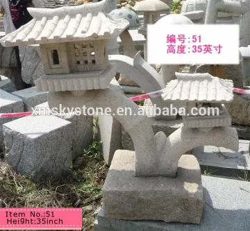 yellow outdoor japanese stone garden lanterns