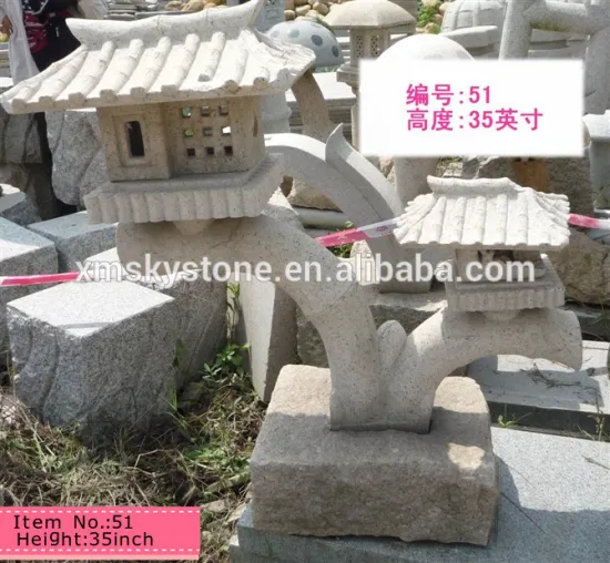 yellow outdoor japanese stone garden lanterns