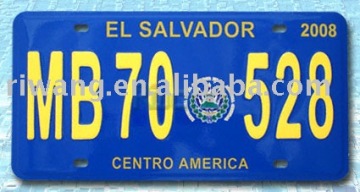 EI Salvador License Plate,number plates,license number plate