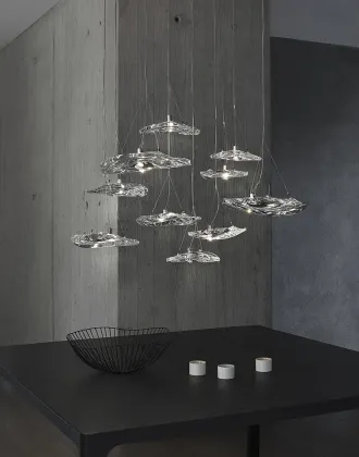 Handcrafted Modern Manta Art Glass Minimalist Pendant Light