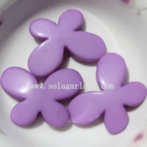 Opaque Colors Acrylic Butterfly Spacer Beads Design