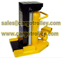 hydraulic jack with toe part and head part