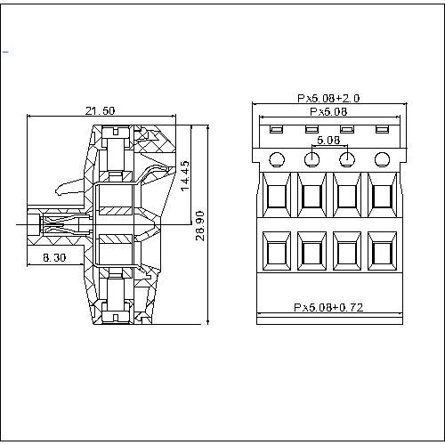 A2500F-5.08-XXX-KH Plug-in Terminal Block Pitch5.08