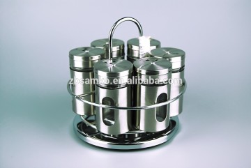 Popular daily high-quality glass spice jar with metal wrapping