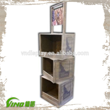 Retail Store Wood Display Shelf , Point of Sale Display Stand , Pop up Display
