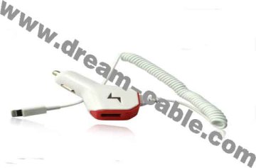 High Quality 5V 2.1A in Car Charger for iPhone 5 with 8 Pin Cable (YTX346)