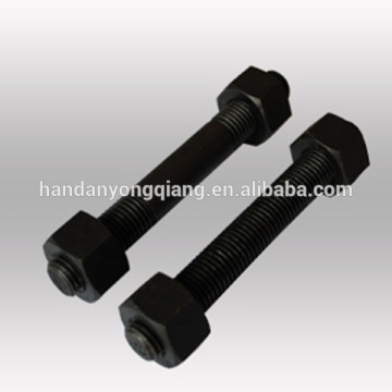 Black zinc plated stub bolts with nuts grade 4.8/6.8/8.8/12.9