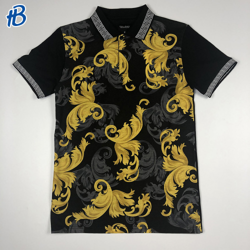 men's fashion patterns short sleeves polo shirt