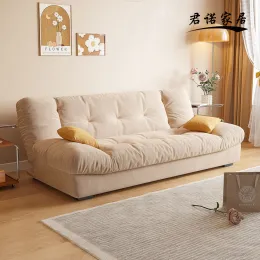 Cream-Style Dual-Use Folding Double Sofa Bed