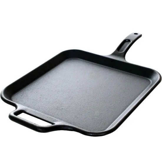 Customized Dimension Accepted Heavy Duty Porcelain Cast Iron Grill Pan