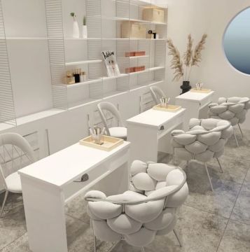 Modern Style Beauty Salon Furniture - Velvet Marble Nail Manicure Table