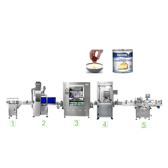 Automatic Condensed Milk Can Filling Sealing Labeling Production Line