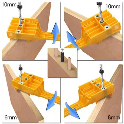 Dowelling Jig Set for Hand-Held Plank Connection and Drilling - 6/8/10mm for Joinery Woodworking