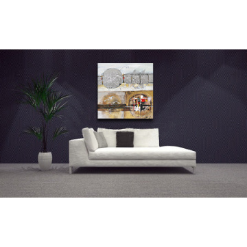 Abstract Geometric Blocks Wall Art Oil Painting