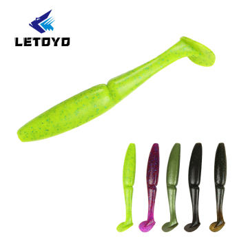 Letoyo personalizado 21,5g 125mm Cinco cores iscas de natação de cauda TPE TPR Lures de pesca