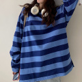 Mujeres Harajuku Stripe de gran tamaño informal