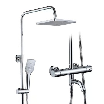 Outdoor Chrom Messing Badezimmer Regensäulensystem Wasserhahn -Kits mit thermostatischer Mixer -Duschset