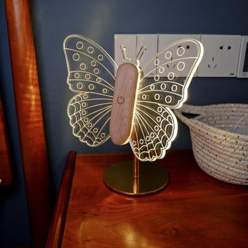 Золотой Современный Настольный Лампы Беспроводная бабочка Бабочка Лампа