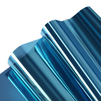 17.7"x78.7" UV Protection Self-Adhesive Solar Window Film - Blue Building Films