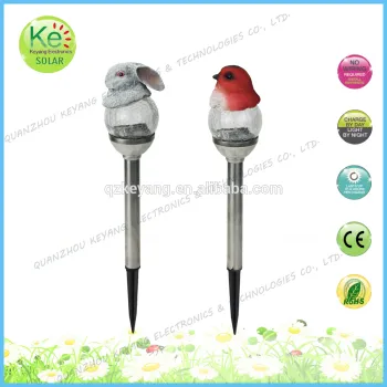 Glass ball with polyresin animal head solar garden path light