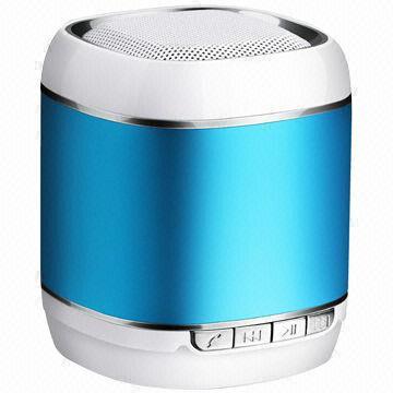Round SD card playing Bluetooth speaker, red, blue and black available