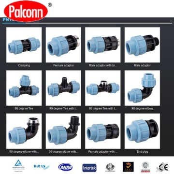 Plastic PP compression fitting PN16 Blue A480