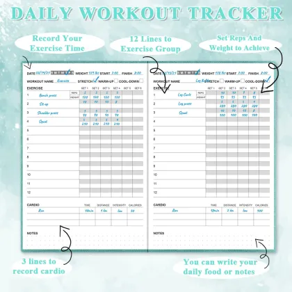 A5 Hardcover Leather Daily Health And Fitness Planner