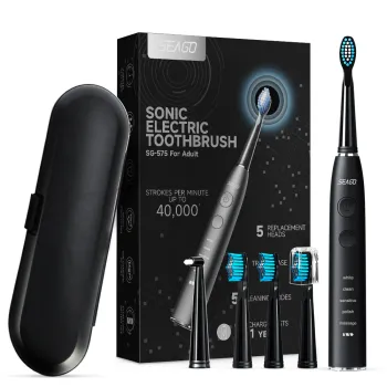 2024 Advanced 5-Mode Rechargeable Electric Toothbrush: Lasts up to 300 Days on a Single Charge - Perfect for Adults with Travel Case Included