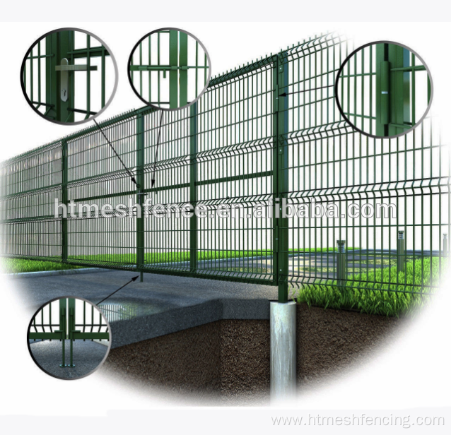 3D Fence Panel with Posts & Fixings mesh