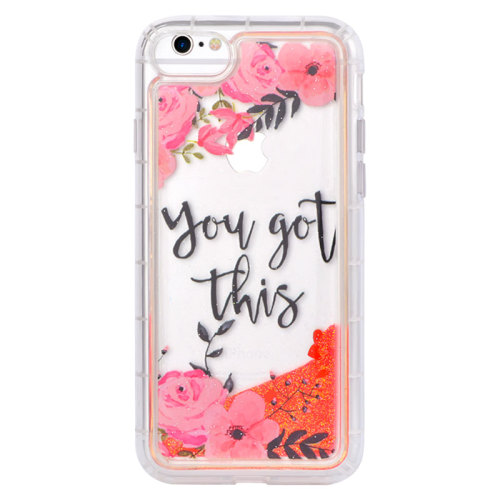 Flowing Liquid Glitter iPhone7 Case with pink color