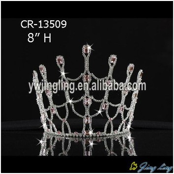 Hair accessories jewelry pink rhinestone pageant crowns