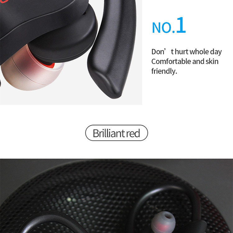 Bluetooth In-ear wireless sport training headphone ear hook headsetless headphone