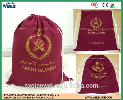 Hot sales Qatar flag string bag/Qatar Cotton bag/shopping bag/flag design bag