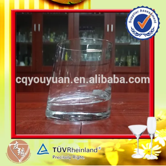 Cheapest multi-use drinkware190ml slanted flint clear whiskey glass water cup glass