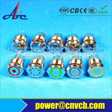 CCC 12volt push button lamp waterproof illuminated led light switch