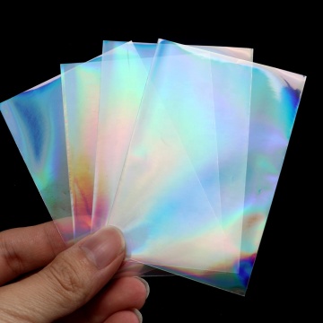 2022 Hot Custom Plastic Card Saver Penny Sleeves Rainbow Glitter Holographic Game Card Sleeves for Kpop PC Photocards