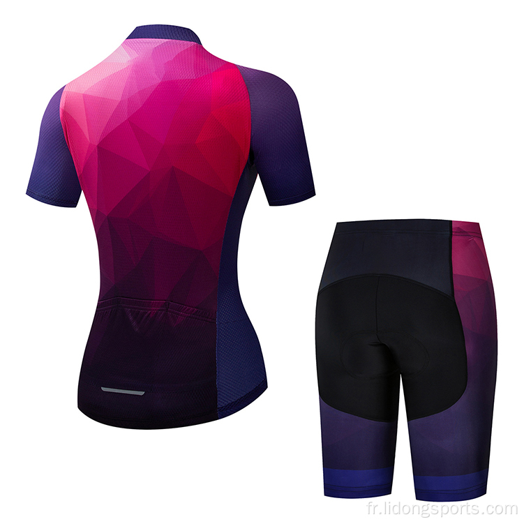 Ensemble de maillots de chemise à vélo de vélo de vélo en gros