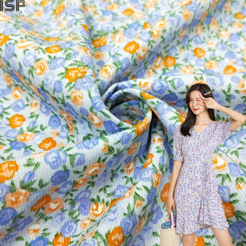 Bens prontos pequenos tecidos de sarja floral estampado