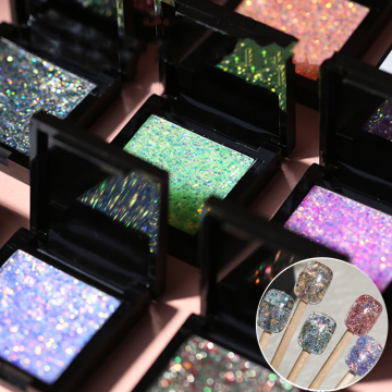 البيع الساخن OEM الخاص تسمية UV Solid Glitter الترتر هلام ورنيش الأظافر البولندية