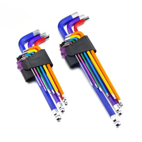 9 Pcs Ball End CRV Color Coated Allen Key Hex Wrench Set