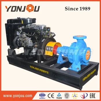 Horizontal agricultural irrigation single stage centrifugal diesel water transfer pump set