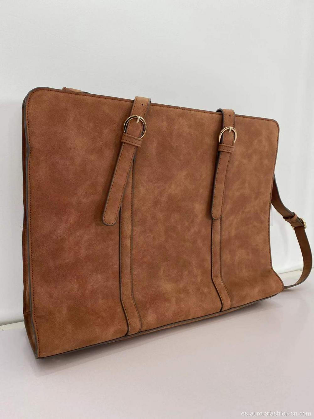 Bolso de mano de piel sintética estilo Boston marrón de moda