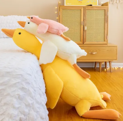 Big White Goose and Poor Duck Graphic Doll Pillow: A Unique Bodhisattva Duck Gift