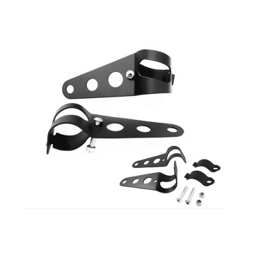 Black Metal Headlight Clamp Bracket for Custom Bike Motorcycles